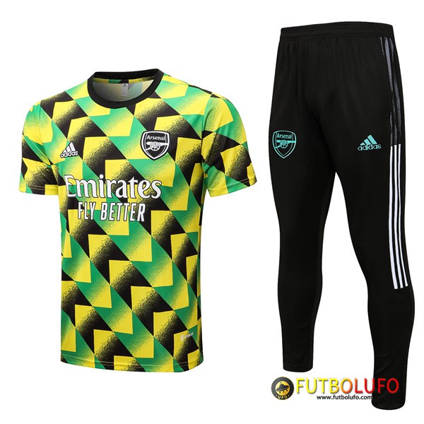 Camiseta Entrenamiento + Pantalones Arsenal Verde/Amarillo 2022/2023