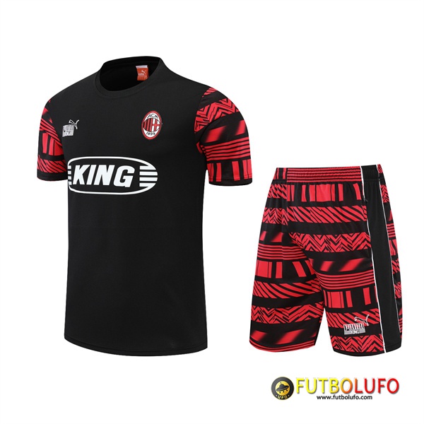 Camiseta Entrenamiento +Cortos AC Milan Negro 2022/2023