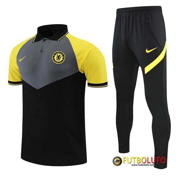 Camiseta Polo FC Chelsea Negro/Amarillo 2022/2023