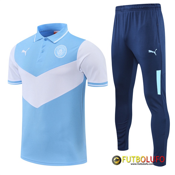 Camiseta Polo Manchester City Azul 2022/2023