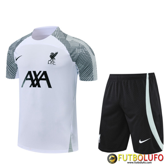Camiseta Entrenamiento + Cortos FC Liverpool Blanco 2022/2023