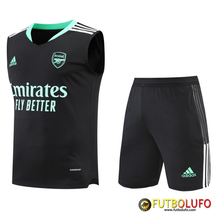 Camiseta Entrenamiento sin mangas + Cortos Arsenal Negro 2022/2023