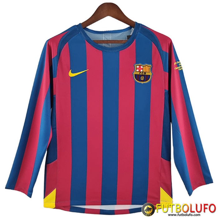 Camisetas De Futbol FC Barcelona Retro Primera Manga Larga 2005/2006