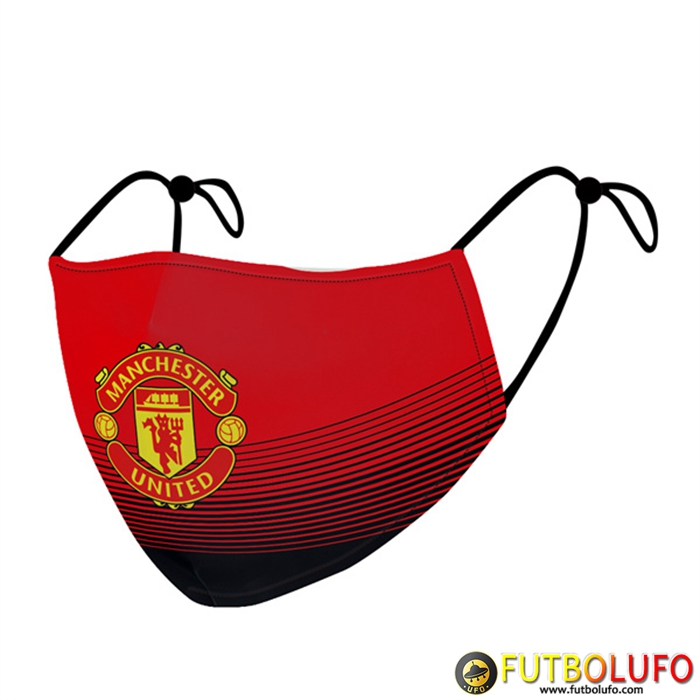 Mascarilla Futbol Manchester United Rojo/Negro Reutilisable
