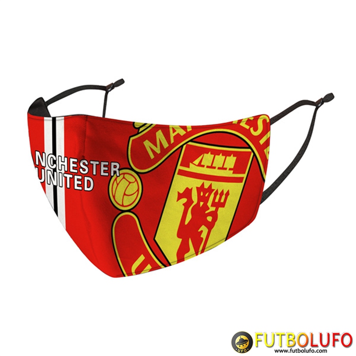 Mascarilla Futbol Manchester United Rojo Reutilisable -02