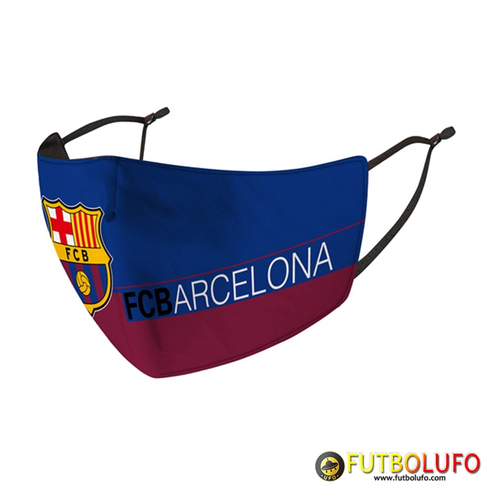Mascarilla Futbol FC Barcelona Azul Reutilisable