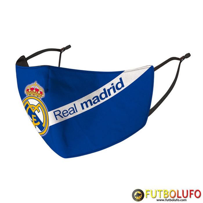 Mascarilla Futbol Real Madrid Azul/Blanco Reutilisable