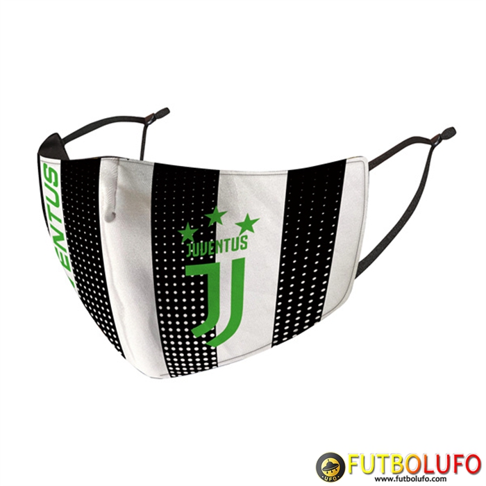 Mascarilla Futbol Juventus Negro/Blanco Reutilisable