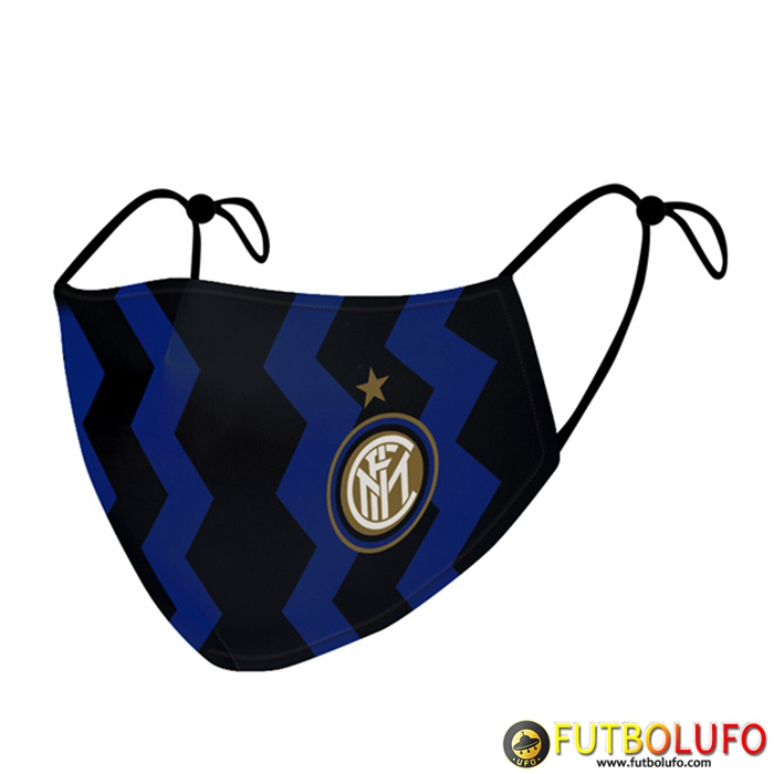 Mascarilla Futbol Inter Milan Negro/Azul Reutilisable