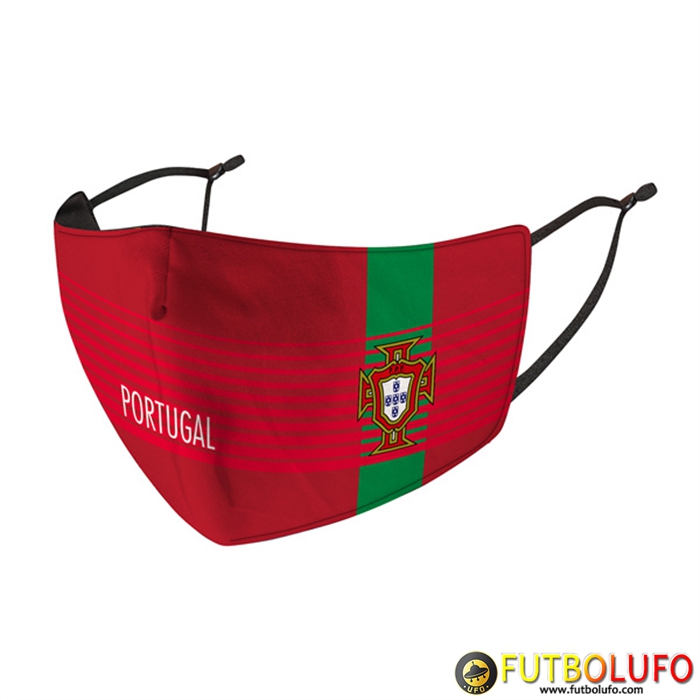 Mascarilla Futbol Portugal Rojo Reutilisable