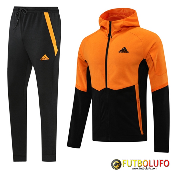 Chaqueta Con Capucha Chandal Adidas Negro/Naranja 2022/2023