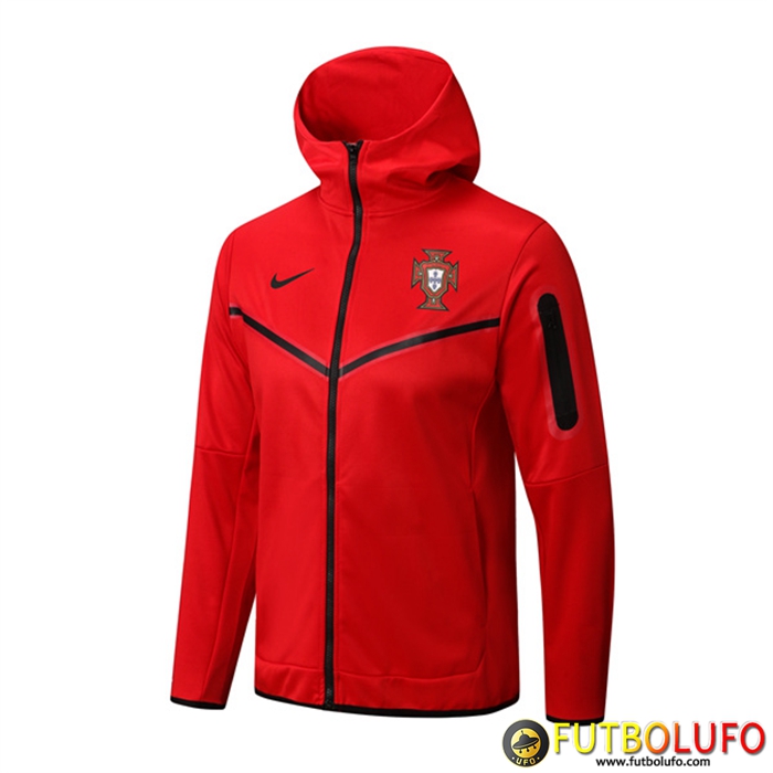 Chaqueta Con Capucha Portugal Rojo 2022/2023