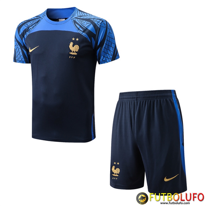 Camiseta Entrenamiento Francia + Cortos Azul marino 2022/2023