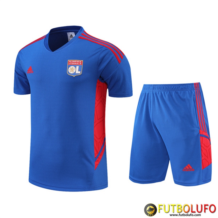Camiseta Entrenamiento Lyon + Cortos Azul 2022/2023