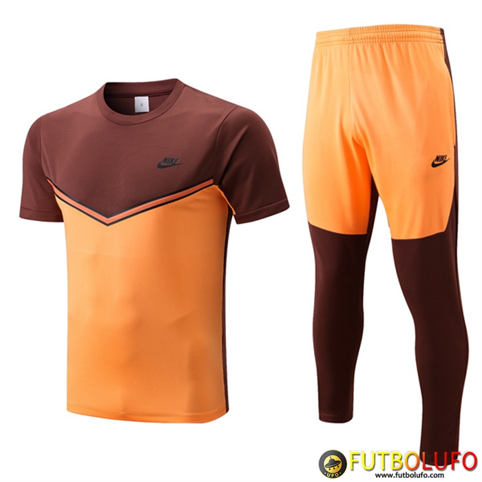 Camiseta Entrenamiento Nike + Pantalones Amarillo/Marrón 2022/2023