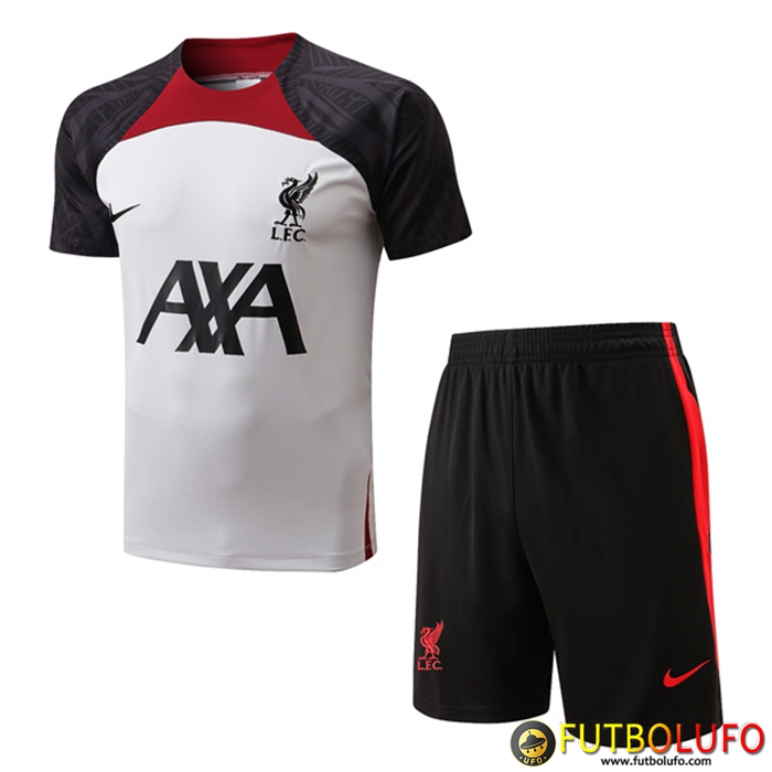 Camiseta Entrenamiento FC Liverpool + Cortos Blanco/Negro 2022/2023