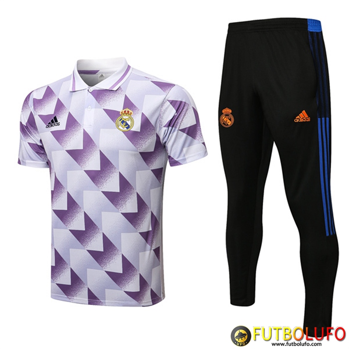 Camiseta Polo Real Madrid Blanco/Violeta 2022/2023