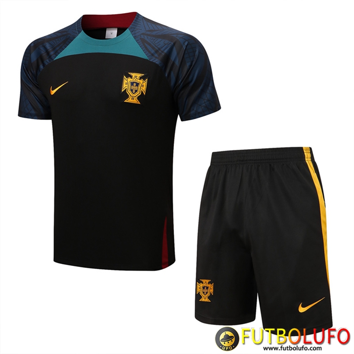 Camiseta Entrenamiento + Cortos Portugal Negro 2022/2023
