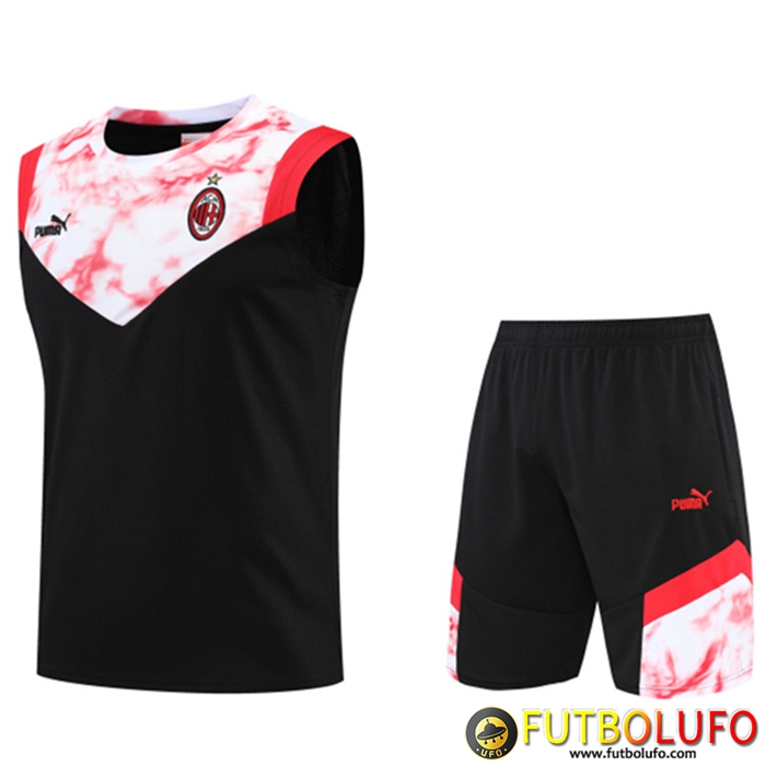 Camiseta Entrenamiento sin mangas + Cortos AC Milan Negro 2022/2023