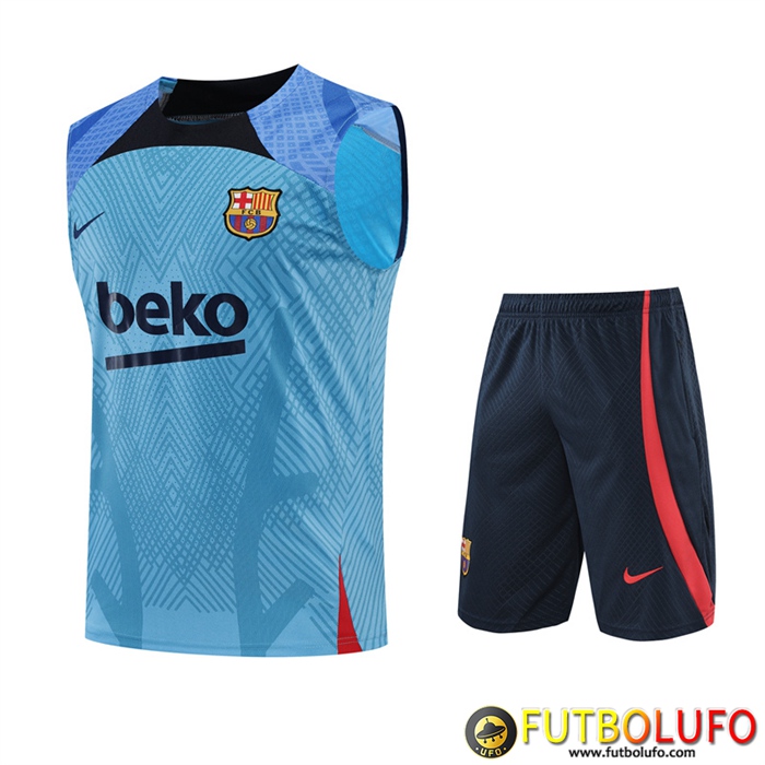 Camiseta Entrenamiento sin mangas + Cortos FC Barcelona Azul 2022/2023