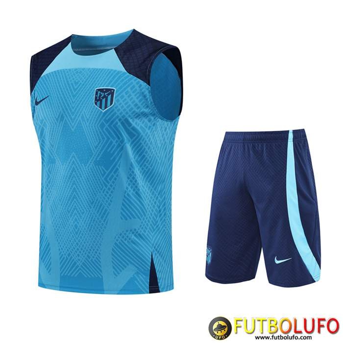 Camiseta Entrenamiento sin mangas + Cortos Atletico Madrid Azul 2022/2023