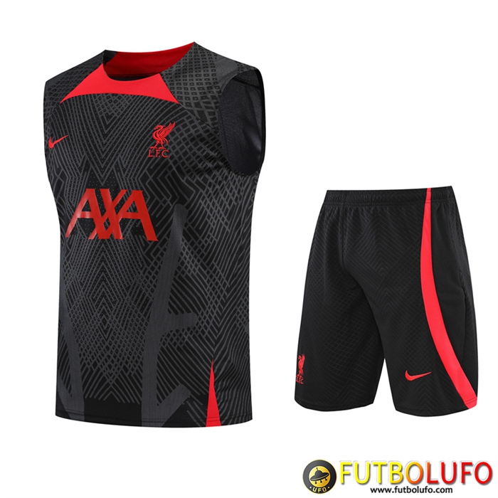 Camiseta Entrenamiento sin mangas + Cortos FC Liverpool Negro 2022/2023