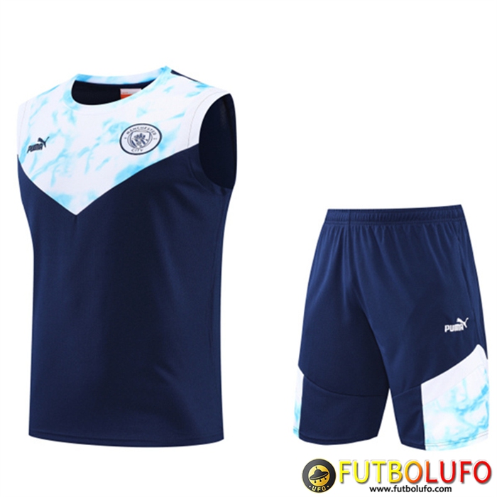 Camiseta Entrenamiento sin mangas + Cortos Manchester City Azul marino 2022/2023