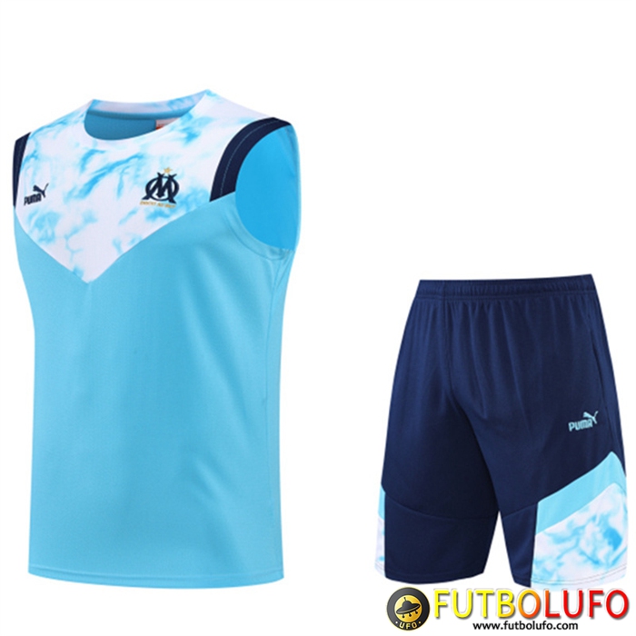 Camiseta Entrenamiento sin mangas + Cortos Marsella OM Azul 2022/2023