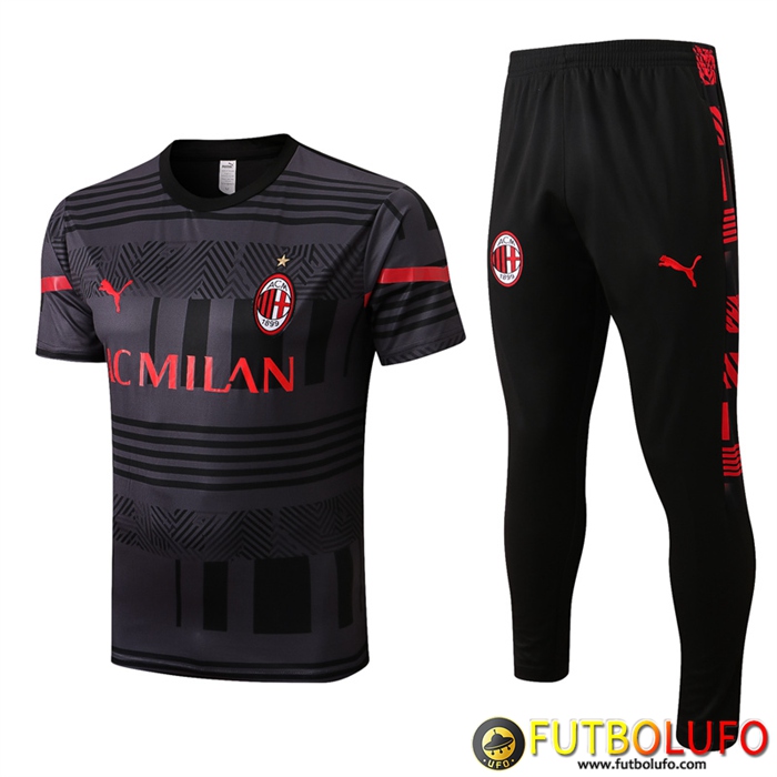 Camiseta Entrenamiento + Pantalones AC Milan Negro 2022/2023
