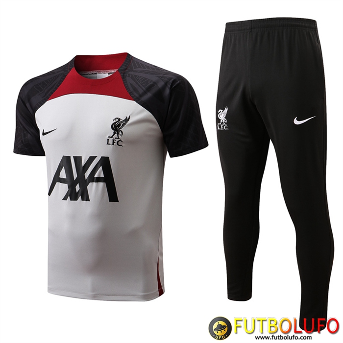 Camiseta Entrenamiento + Pantalones FC Liverpool Negro/Blanco 2022/2023