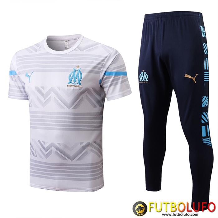 Camiseta Entrenamiento + Pantalones Marsella OM Blanco 2022/2023
