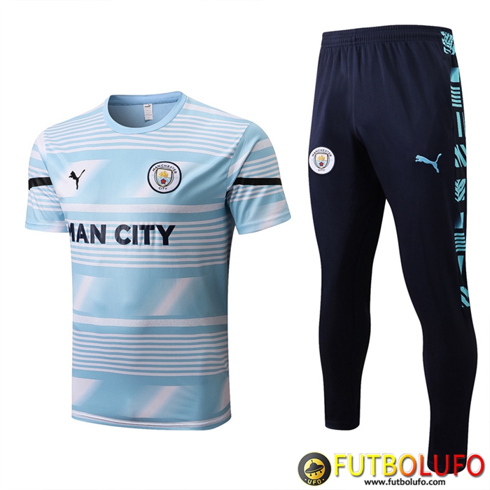 Camiseta Entrenamiento + Pantalones Manchester City Azul/Blanco 2022/2023