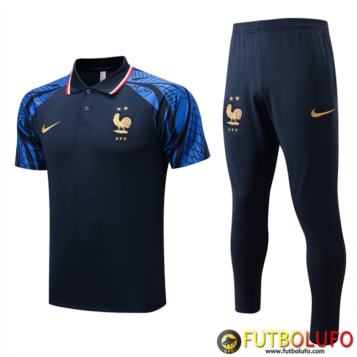 Camiseta Polo Francia Azul marino 2022/2023