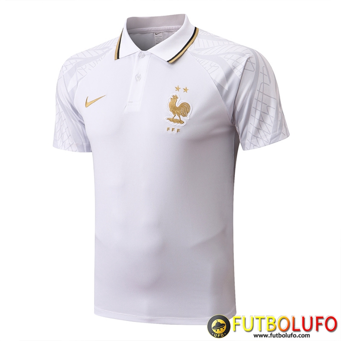Camiseta Polo Francia Blanco 2022/2023