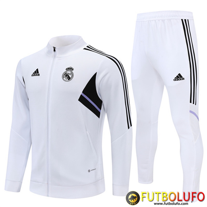 Chandal Equipos De Futbol - Chaqueta Real Madrid Blanco 2022/2023