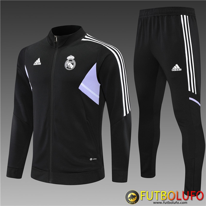 Chandal Equipos De Futbol - Chaqueta Real Madrid Ninos Negro 2022/2023