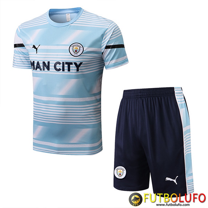 Camiseta Entrenamiento + Cortos Manchester City Azul 2022/2023