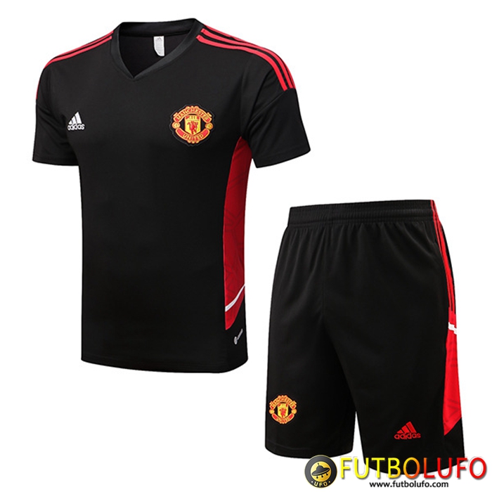 Camiseta Entrenamiento + Cortos Manchester United Negro 2022/2023