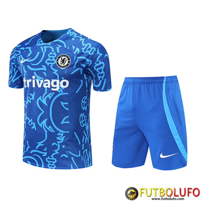 Camiseta Entrenamiento + Cortos FC Chelsea Pattern Azul 2022/2023