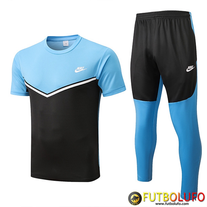 Camiseta Entrenamiento + Pantalones Nike Negro/Azul 2022/2023