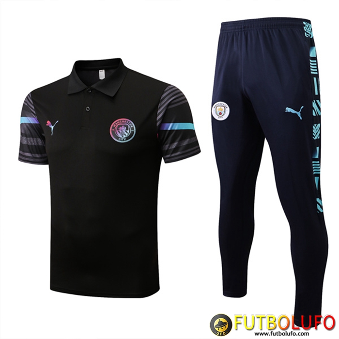 Camiseta Polo Manchester City Negro 2022/2023