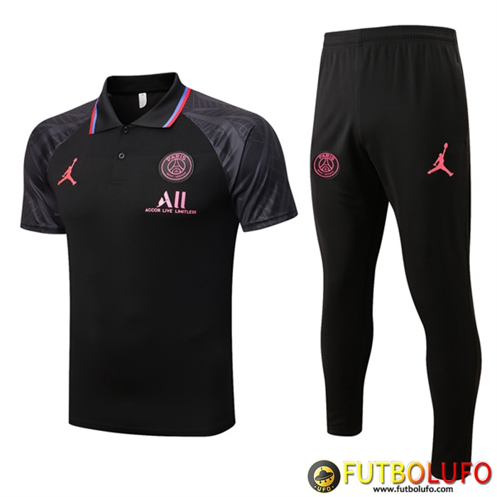 Camiseta Polo Jordan PSG Negro/Gris 2022/2023