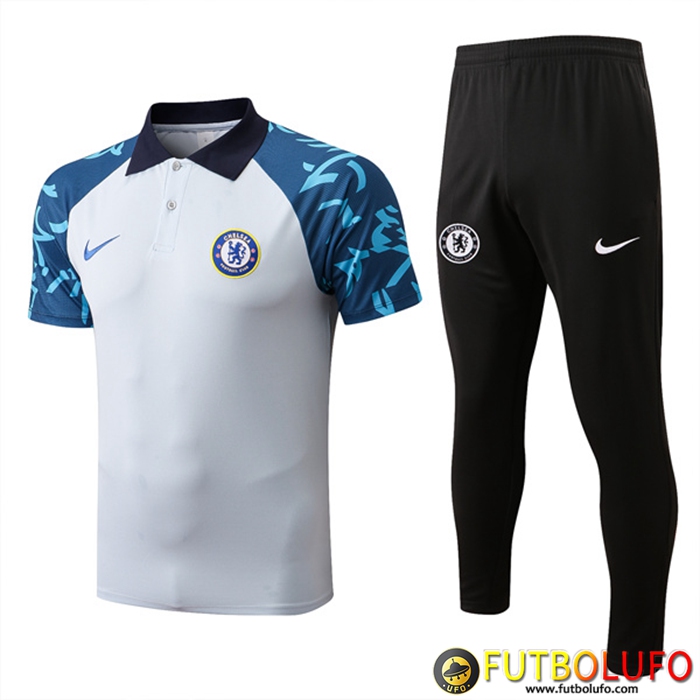 Camiseta Polo FC Chelsea Blanco/Azul 2022/2023