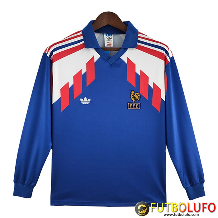 Camisetas De Futbol Francia Retro Primera Manga Larga 1988/1990