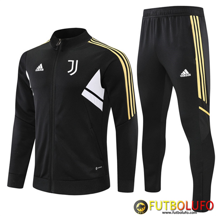 Chandal Equipos De Futbol - Chaquetas Juventus Negro/Blanco 2022/2023