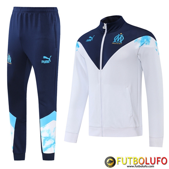 Chandal Equipos De Futbol - Chaquetas Marsella OM Blanco/Azul 2022/2023