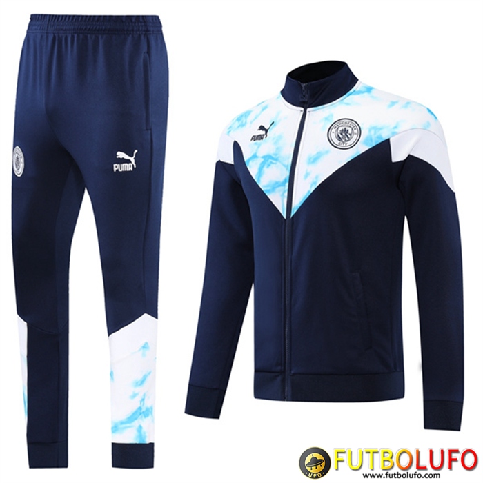 Chandal Equipos De Futbol - Chaquetas Manchester City Azul marino/Blanco 2022/2023