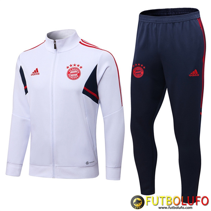 Chandal Equipos De Futbol - Chaquetas Bayern Munich Blanco 2022/2023