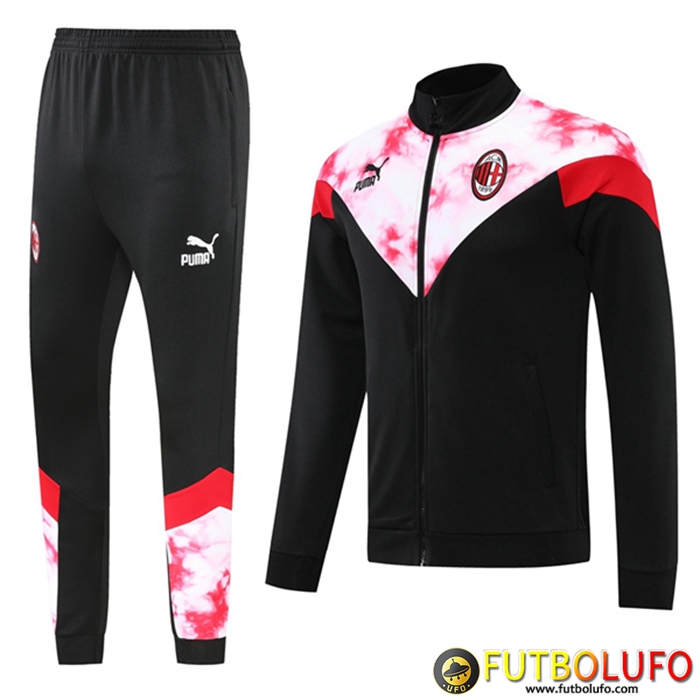 Chandal Equipos De Futbol - Chaquetas AC Milan Negro/Blanco 2022/2023