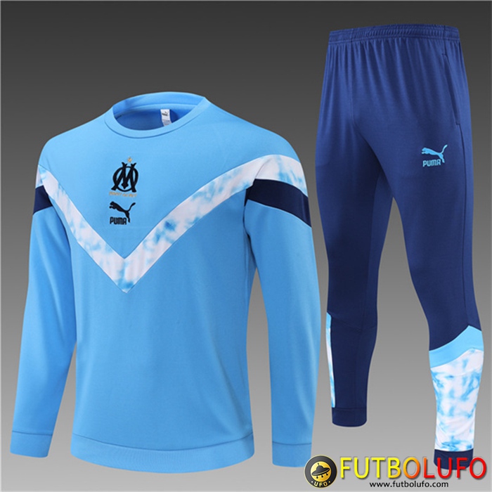 Chandal Equipos De Futbol Marsella OM Ninos Azul Claro/Blanco 2022/2023
